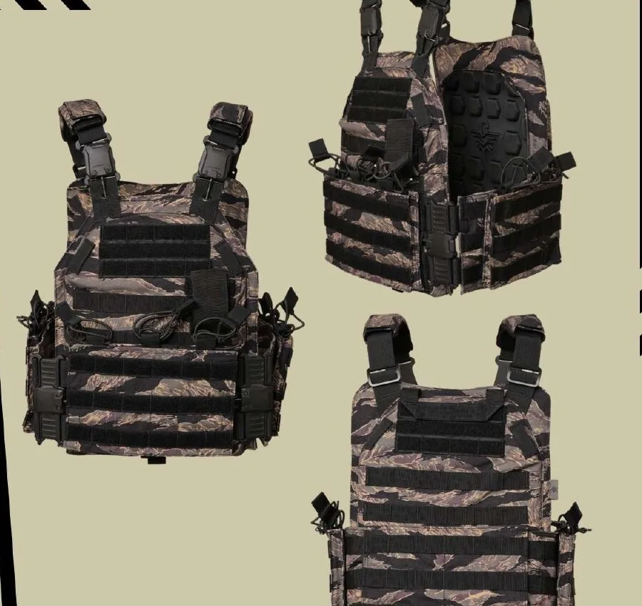 Quick Release Carrier in Black Tiger Strip