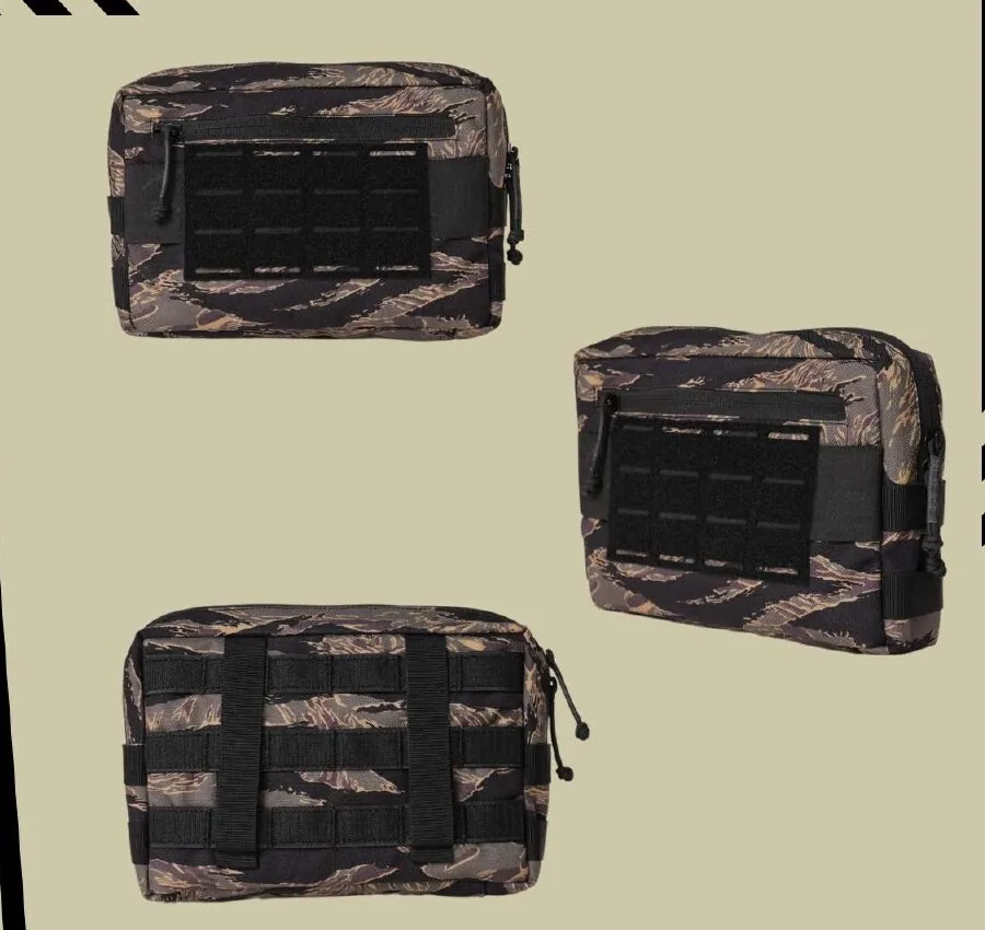 Compact Utility Pouch in Black Tiger Stripe