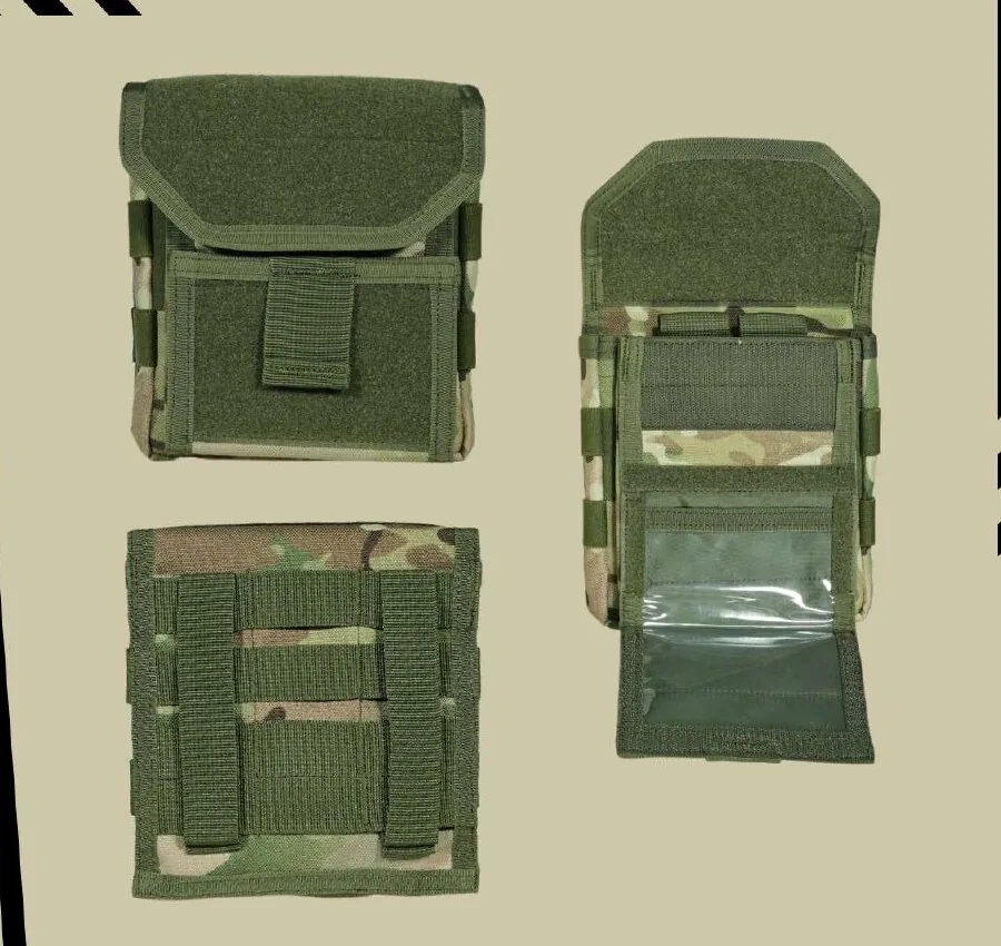 Identity + Utility Pouch in Green Multi-Cam