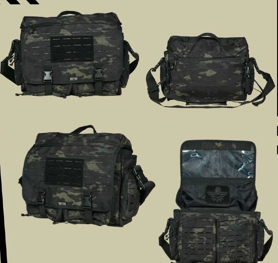 Messenger Bag in Black Multicam