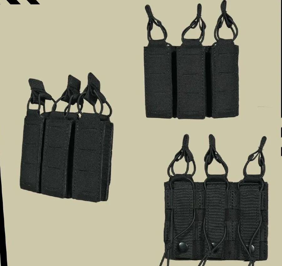 Triple Pistol Mag Pouch in Black