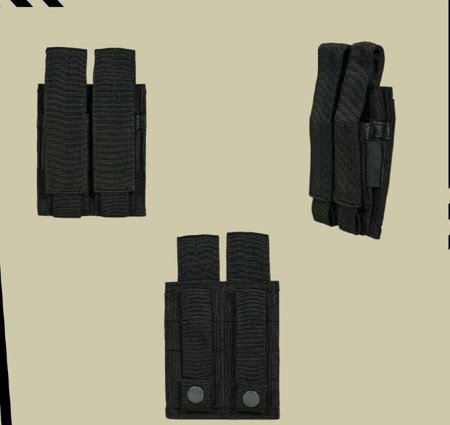 Double Pistol Mag Pouch in Black