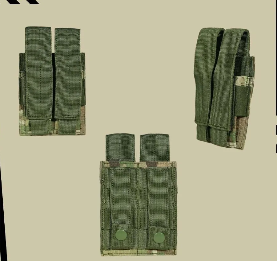Double Pistol Mag Pouch in Green Multi-Cam
