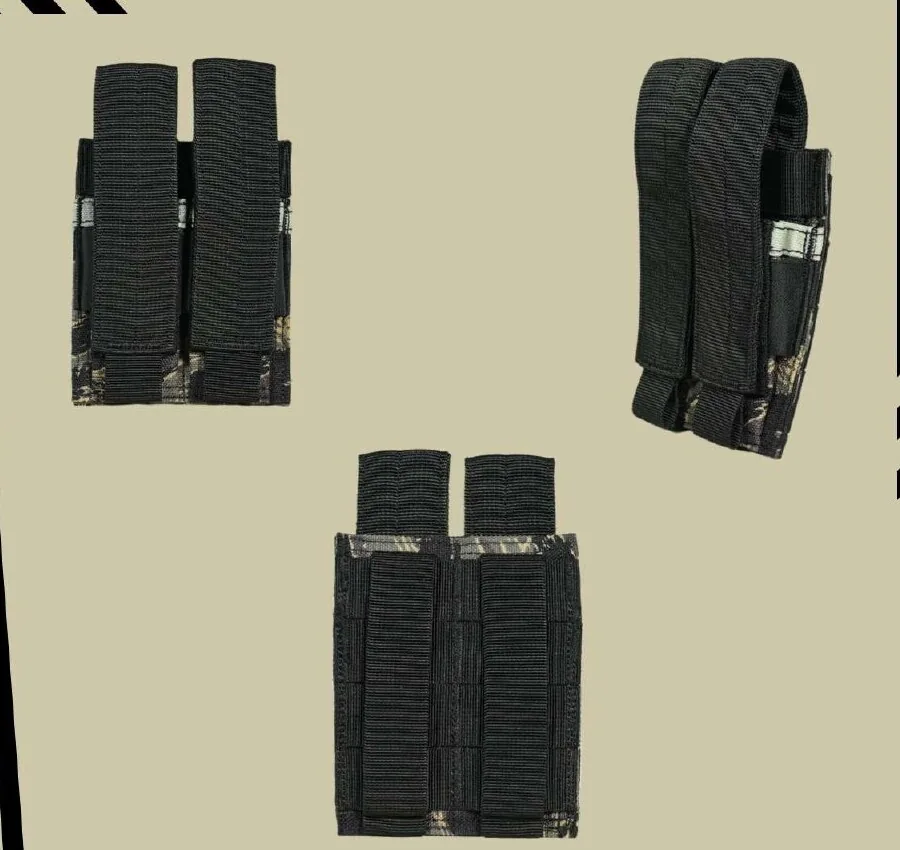 Double Pistol Mag Pouch in Black Tiger Stripe